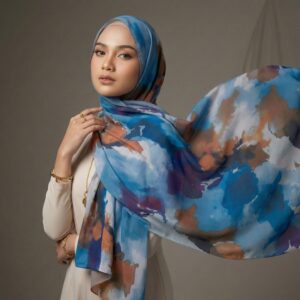 Pashmina Motif Print Series Ceruty Babydoll | Chiffon - Chromatic-Dreams