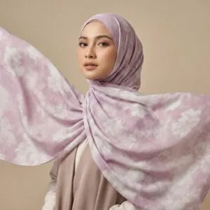 Pashmina Motif Print Series Ceruty Babydoll | Chiffon - Blush Petal