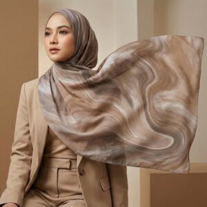 Pashmina Motif Print Series Ceruty Babydoll | Chiffon - Ethereal Flow