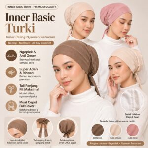 Ciput Kaos Rayon Tali kaos Inner Basic Turki Tali Kyaza Series