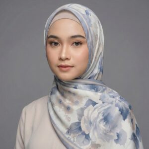 Pashmina Motif Print Series Ceruty Babydoll | Chiffon - Winter-Bloom