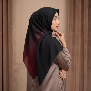 Hijab Voal Segiempat Syari Laser Cut Premium Ombre Gradasi Warna - Adem, Ringan, Tidak Licin