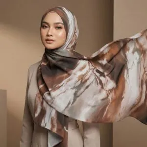 Pashmina Motif Print Series Ceruty Babydoll | Chiffon - Terra Strata