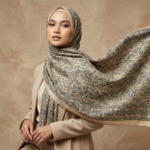 Pashmina Motif Print Series Ceruty Babydoll | Chiffon - Persian Heirloom