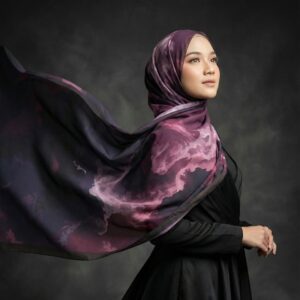 Pashmina Motif Print Series Ceruty Babydoll | Chiffon - Mystic Flow