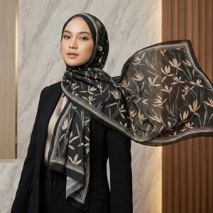Pashmina Motif Print Series Ceruty Babydoll | Chiffon - Earthy Bloom