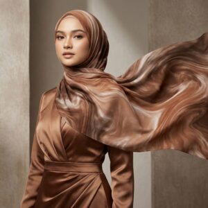 Pashmina Motif Print Series Ceruty Babydoll | Chiffon - Warm Earthen Flow