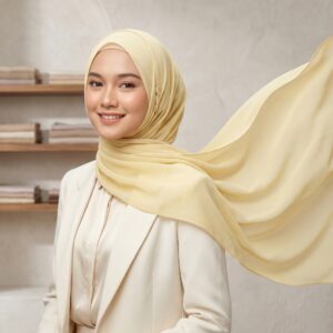 Pashmina Single Tone Ceruty Babydoll &ndash; Polos Premium, Jahit Tepi,