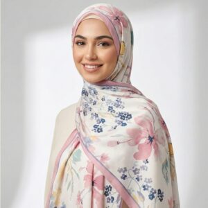 Pashmina Motif Print Series Ceruty Babydoll | Chiffon - Spring-Garden