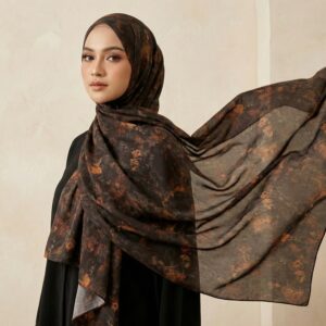 Pashmina Motif Print Series Ceruty Babydoll | Chiffon - Rustic Foliage