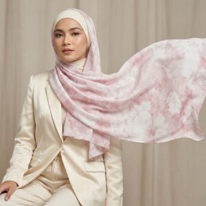 Pashmina Motif Print Series Ceruty Babydoll | Chiffon - Rose Cloud