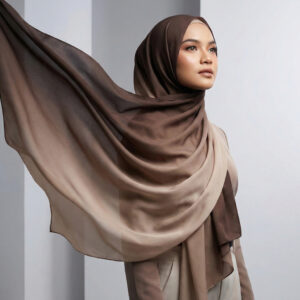 Pashmina Gradasi Two Tone Ceruty Babydoll - Coffe Latte