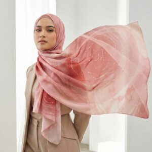 Pashmina Motif Print Series Ceruty Babydoll | Chiffon - Velvet Rose Noir