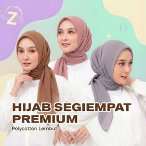 Afsheen - Hijab Plain Square Segiempat Polos Polycotton Premium
