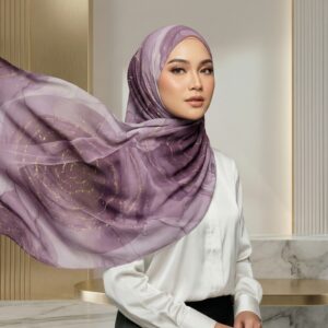 Pashmina Motif Print Series Ceruty Babydoll | Chiffon - Velvet Nebula