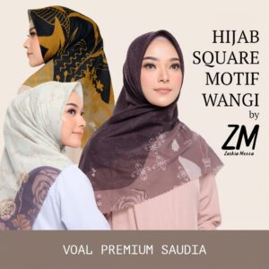 Hijab Segi Empat Motif Voal Premium Saudia &ndash; Scarf Wangi Fresh Edition