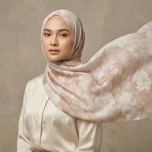 Pashmina Motif Print Series Ceruty Babydoll | Chiffon - Rose Reverie