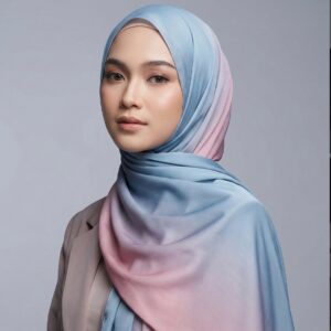 Pashmina Motif Print Series Ceruty Babydoll | Chiffon - Morning-Mist