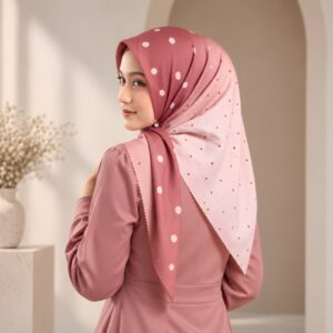AFSHEEN Lumi Dot Hijab Voal Segi Empat Motif Polkadot Ombre Gradasi Premium