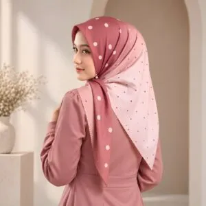 AFSHEEN Lumi Dot Hijab Voal Segi Empat Motif Polkadot Ombre Gradasi Premium